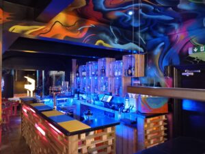 Downstairs bar at Sip & Solve